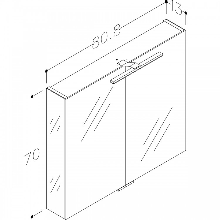 Vannas istabas mēbeļu komplekts RB G-LINE 80cm, grafīts matēts