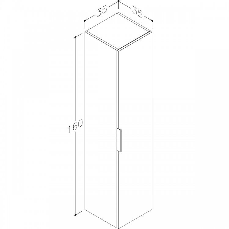 Vannas istabas augstais skapis RB GRAND 160x35cm, 21301222