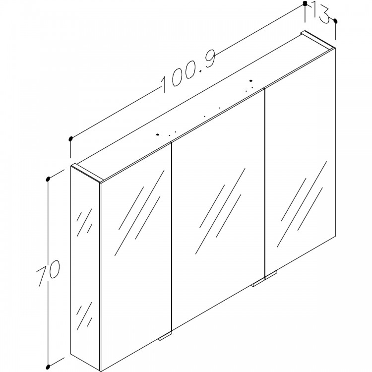 Vannas istabas skapītis ar spoguli RB GRAND 100 cm, 2100700