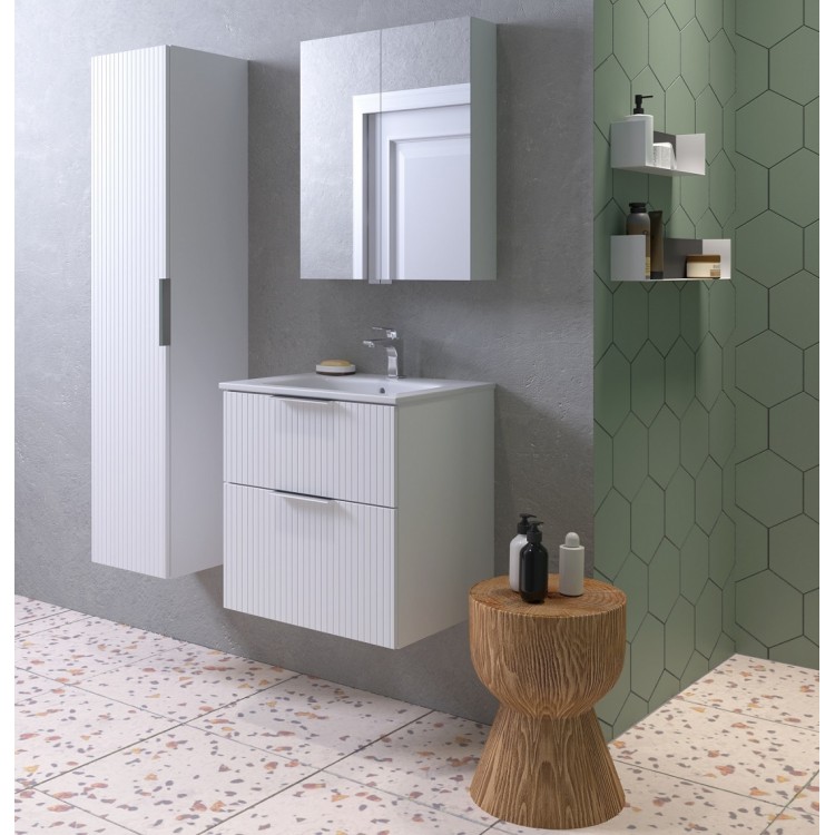 Vannas istabas mēbeļu komplekts RB G-LINE 60cm, balts matēts