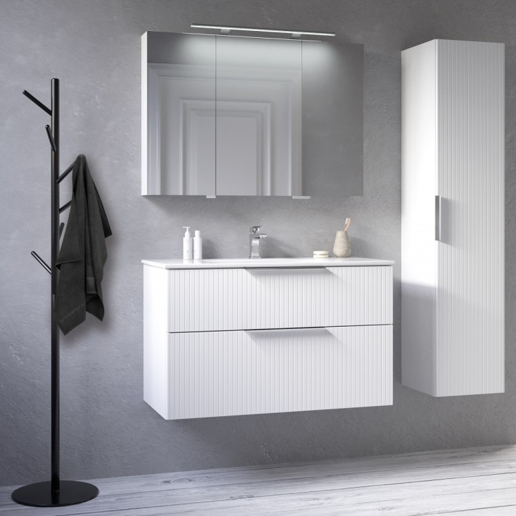 Vannas istabas mēbeļu komplekts RB G-LINE 100cm, balts matēts