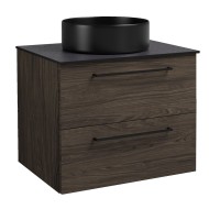 Vannas istabas skapītis ar izlietni RB JOY 60cm, brūns ozols/melns mēness