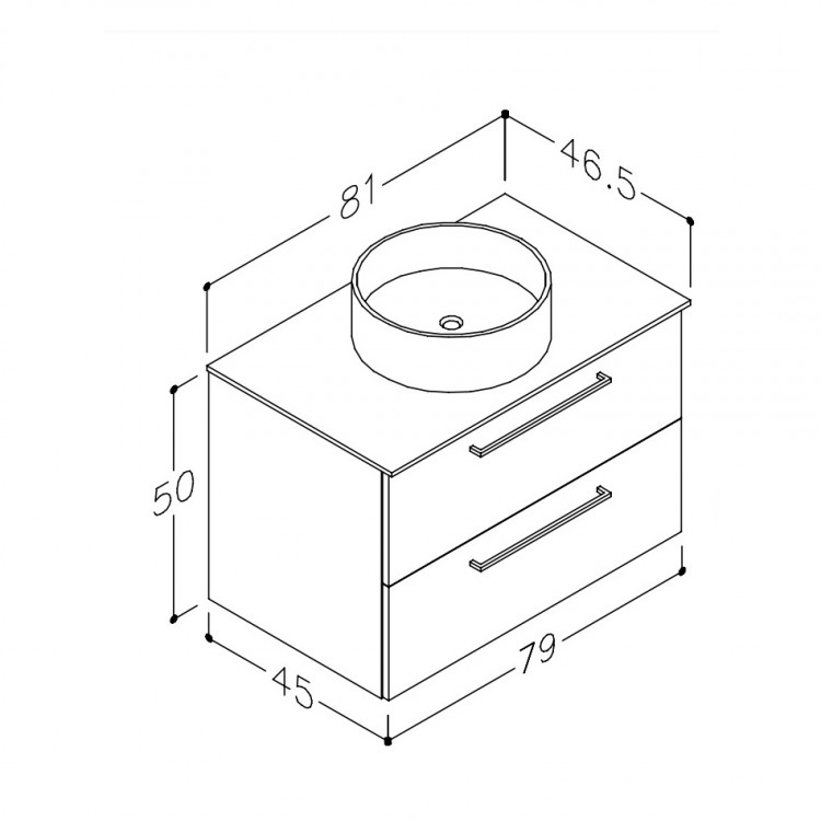 Vannas istabas skapītis ar izlietni Raguvos Baldai JOY 81cm, 1251342132