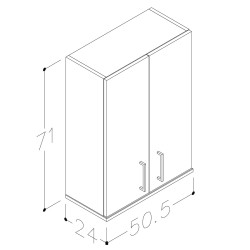 Vannas istabas sienas skapīts RB PRO 50cm, PVU50_BR