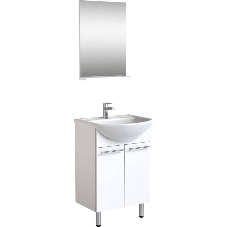 Komplekts Vannas istabas skapītis ar izlietni 50cm Quadro + spogulis 45cm