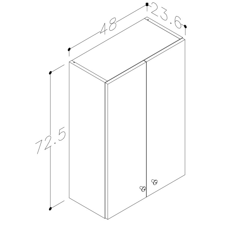 Vannas istabas sienas skapīts RB PIANO 48cm PV48