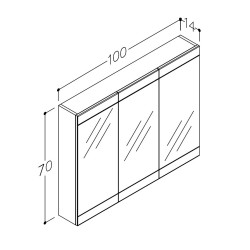 Vannas istabas skapītis ar spoguli SERENA Retro 100 cm, 1300711
