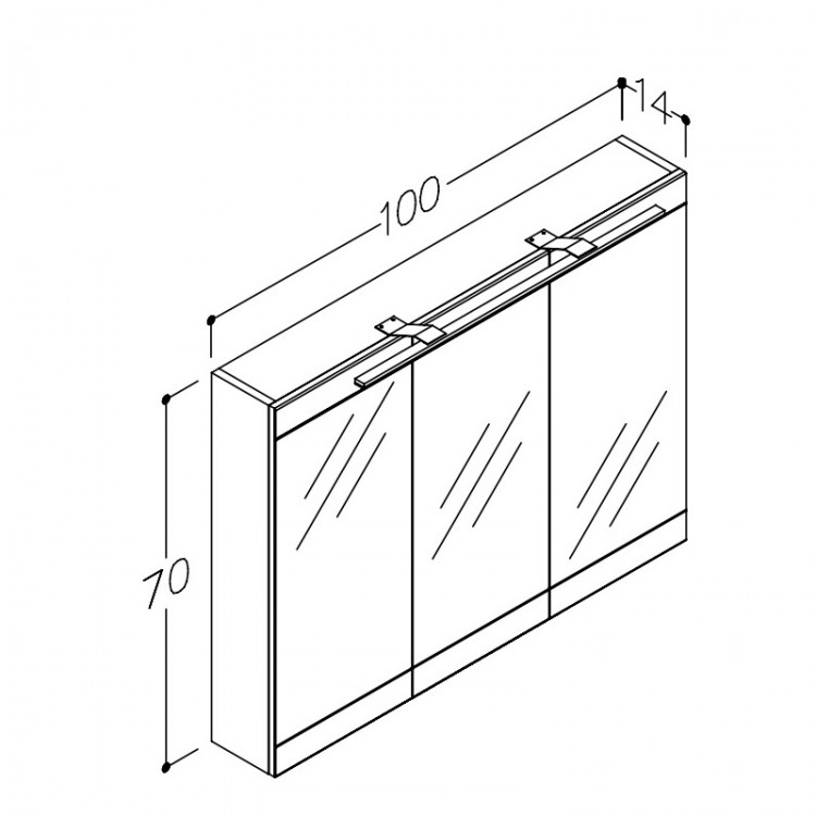 Vannas istabas skapītis ar spoguli SERENA Retro 100 cm LED 1302711