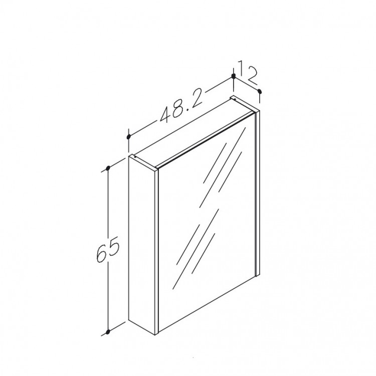 Vannas istabas skapītis ar spoguli Raguvos Baldai 48.2 cm, gaišs ozols