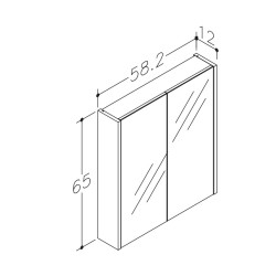 Vannas istabas skapītis ar spoguli RB JOY 58.2 cm, 1400313