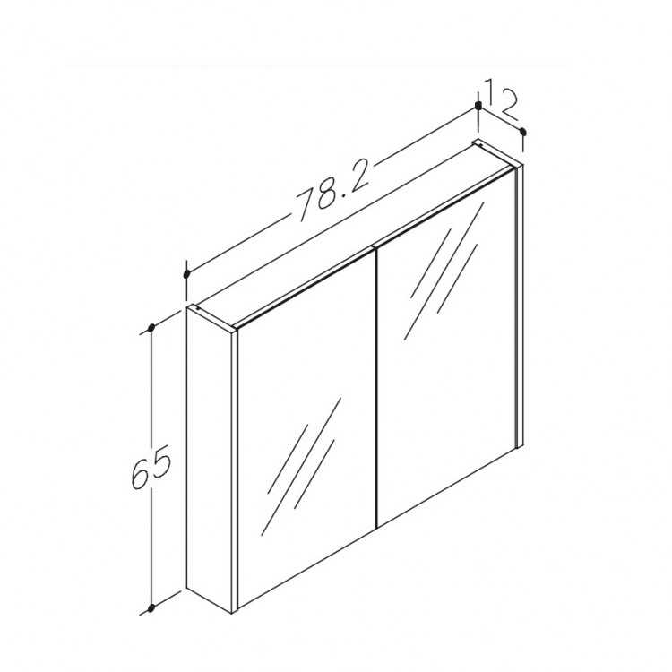 Vannas istabas skapītis ar spoguli RB JOY 78.2 cm, 1400513