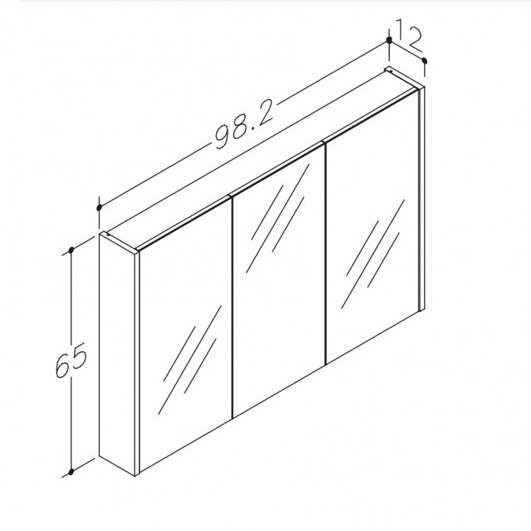 Vannas istabas skapītis ar spoguli Raguvos Baldai 98.2 cm, 1400601