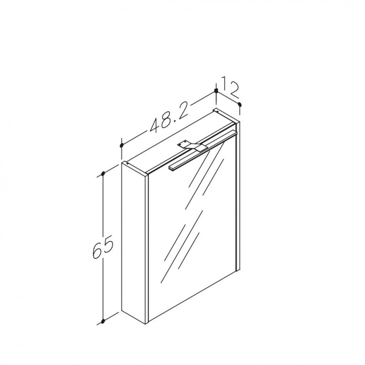 Vannas istabas skapītis ar spoguli un LED apgaismojumu Raguvos Baldai 48.2 cm, 1402201