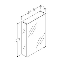 Vannas istabas skapītis ar spoguli RB GRAND 46 cm, 2100200