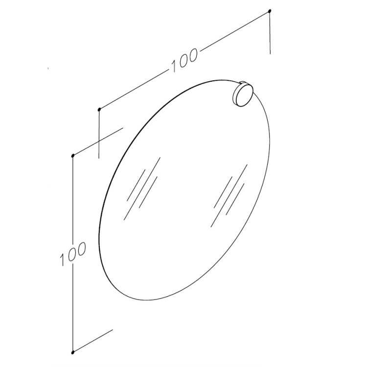 Spogulis ar vienu LED apgaismojumu RB ECO Round SOLAR 100cm
