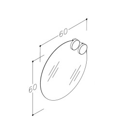 Spogulis ar diviem LED apgaismojumiem RB ECO Round SOLAR 60cm