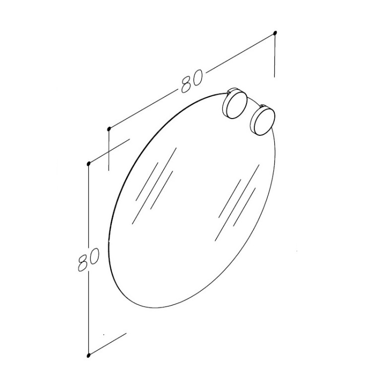 Spogulis ar diviem LED apgaismojumiem RB ECO Round SOLAR 80cm