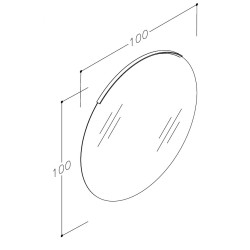 Spogulis ar LED apgaismojumu RB ECO ROUND MOON 100cm, aluminium