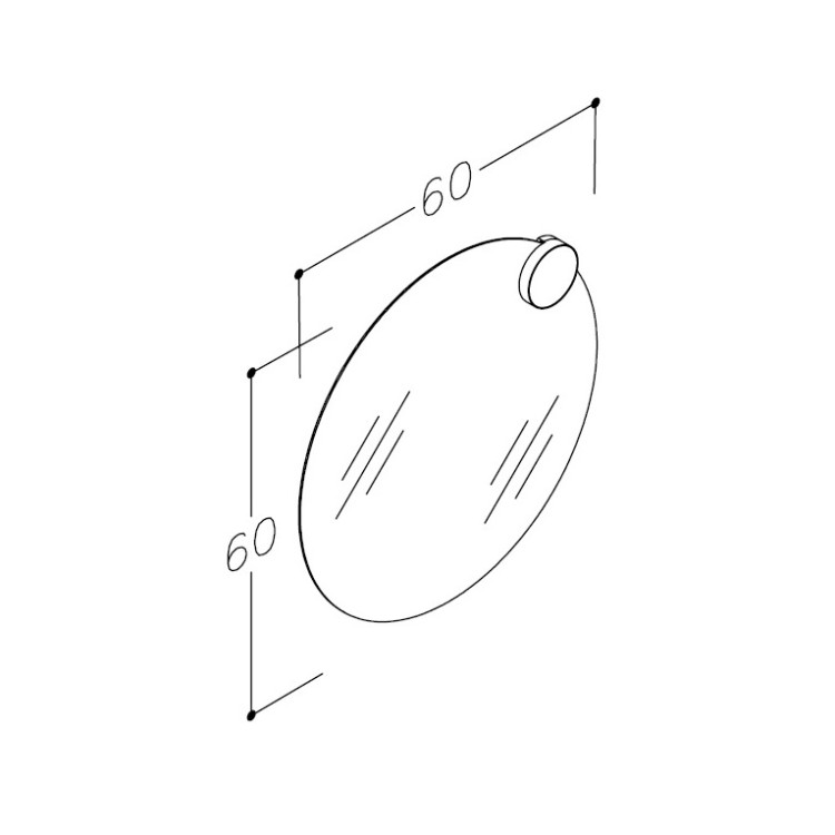 Spogulis ar vienu LED apgaismojumu RB ECO Round SOLAR 60cm