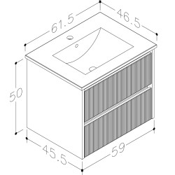 Vannas istabas skapītis ar izlietni RB URBAN 60cm, 201133105