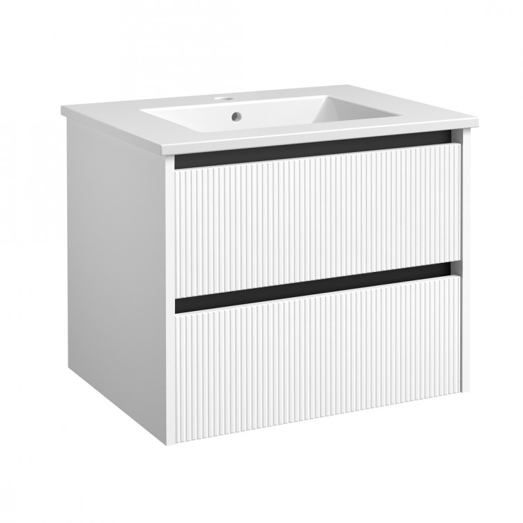 Vannas istabas mēbeļu komplekts RB URBAN 60cm, balts/black aluminium