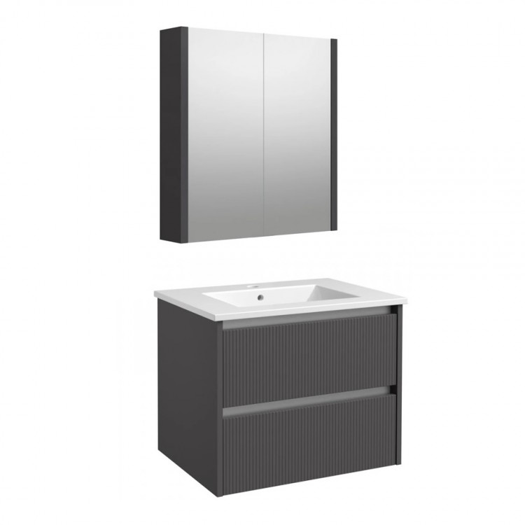Vannas istabas mēbeļu komplekts RB URBAN 60cm, pelēks matēts