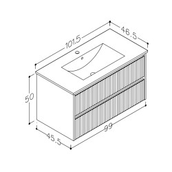 Vannas istabas skapītis ar izlietni RB URBAN 100 cm, 20113705