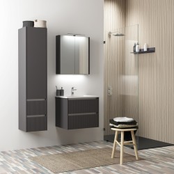 Vannas istabas mēbeļu komplekts RB URBAN 60cm, pelēks/aluminium
