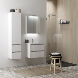 Vannas istabas mēbeļu komplekts RB URBAN 60cm, balts/aluminium