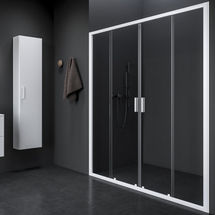 Dušas durvis bīdāmās Ravak Blix II NBLDP4 150cm, balts