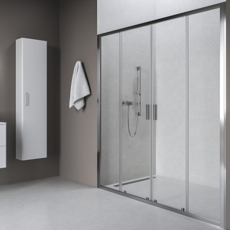 Dušas durvis bīdāmās Ravak Blix II NBLDP4 150cm, hroms