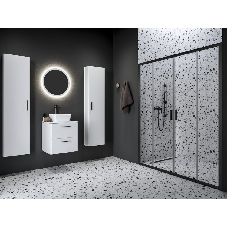 Dušas durvis bīdāmās Ravak Blix II NBLDP4 150cm, melns matēts