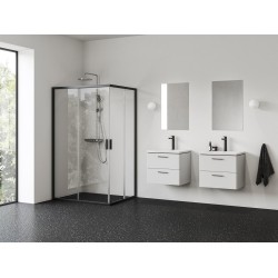 Dušas stūris taisnstūra RAVAK Blix II NBLRV2K 80x110cm, melns matēts