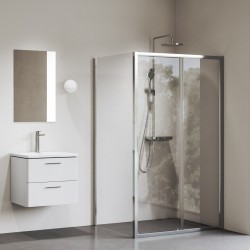 Dušas stūris taisnstūra Komplekts RAVAK Blix II NBLDP2+NBLPS 100x80 cm ar paliktni, spīdīgs