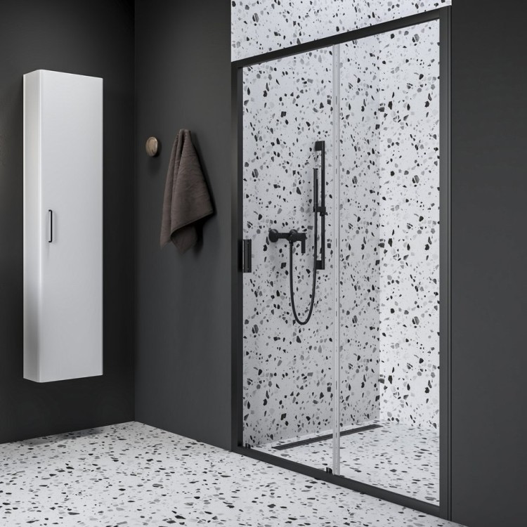 Dušas durvis RAVAK Blix II NBLDP2 120cm, melns matēts