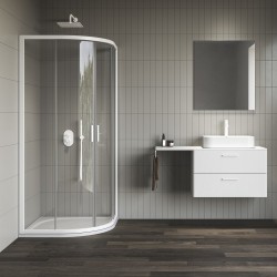 Dušas stūris pusapaļš RAVAK Blix II NBLCP4 80x80cm, balts