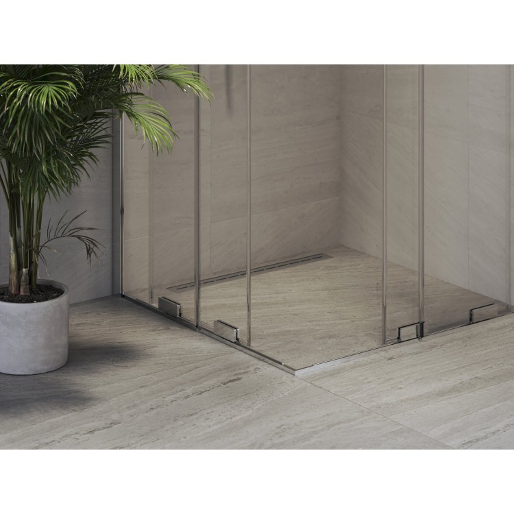 Dušas stūris taisnstūra Ravak Roll RODP2+ROPS 110x90cm, hroms