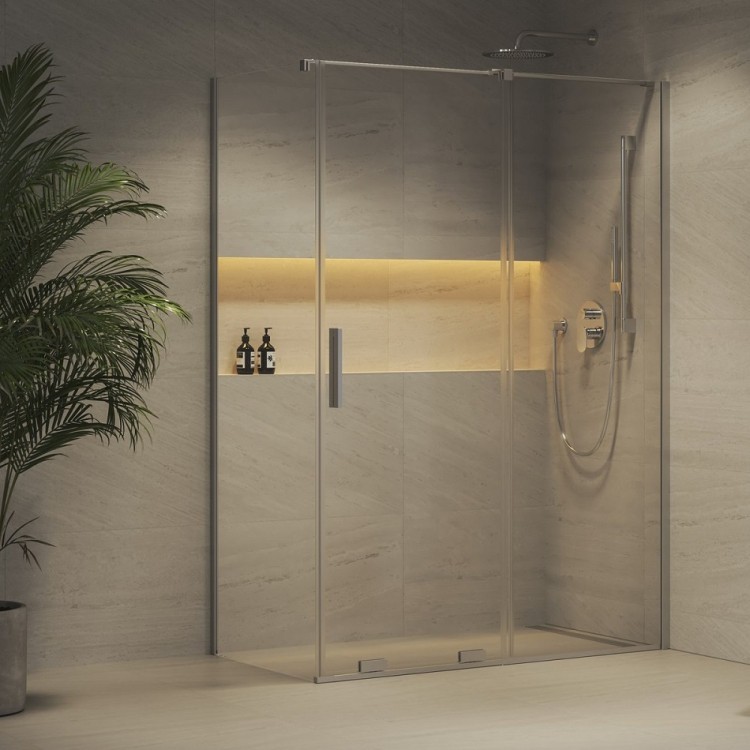 Dušas stūris taisnstūra Ravak Roll RODP2+ROPS 110x90cm, hroms