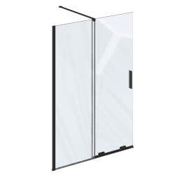 Dušas siena ar bīdāmām durvīm Ravak Walk-In Roll ROWI-100 100x195 cm, melns