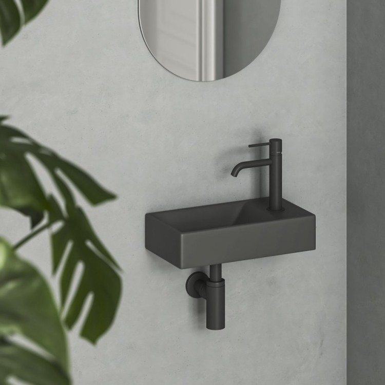 Vannas istabas izlietne RAVAK VEDA W R 40,8x22,2 cm, antracīts