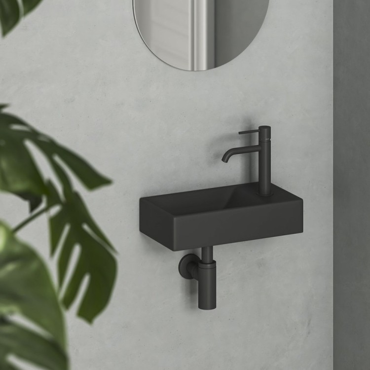 Vannas istabas izlietne RAVAK VEDA W R 40,8x22,2 cm, melna matēta