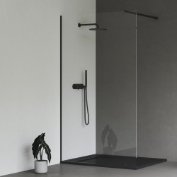 Dušas siena RAVAK Walk In Wall 120x200cm komplekts, melns matēts