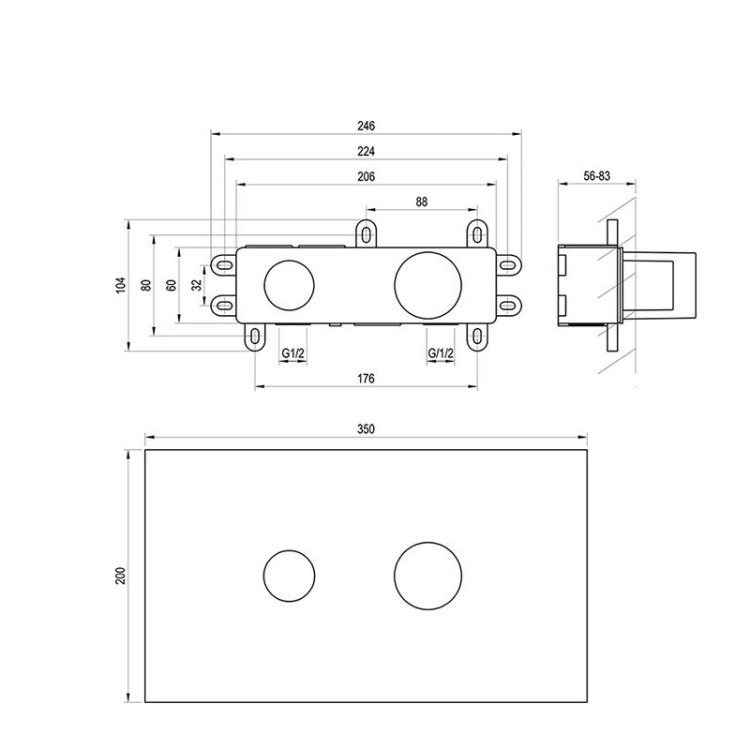 Iebūvējamā izlietnes maisītāja Ravak Espirit/Eleganta darba daļa RB 07B.50