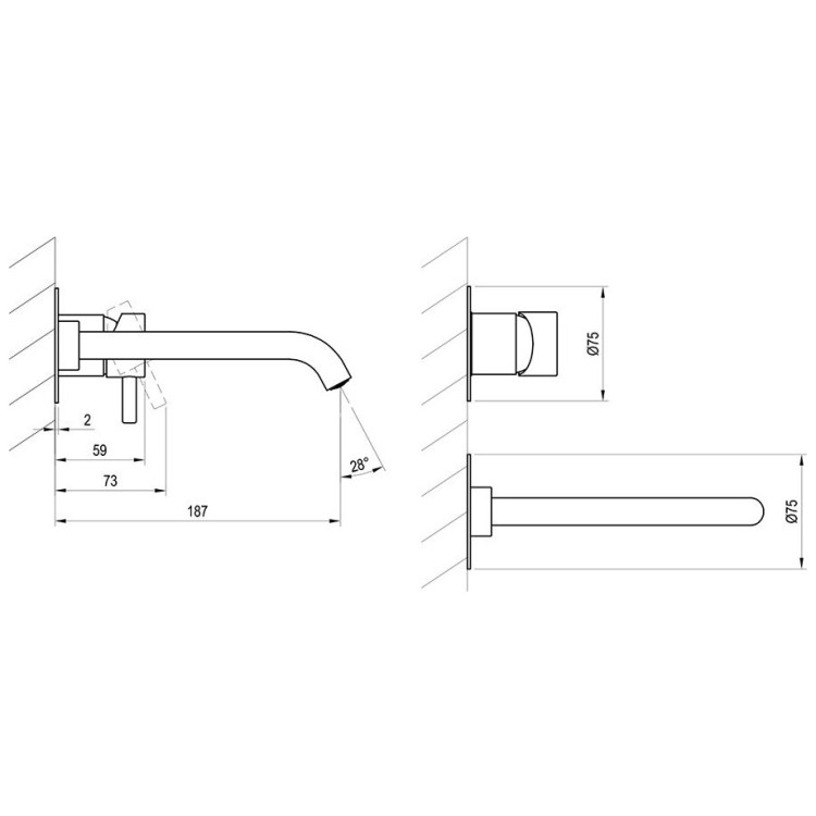 Iebuvējams izlietnes maisītājs Ravak ESPIRIT ES 019.20BLM, melns matēts