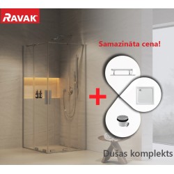 Dušas stūris pusapaļš Komplekts Roll ROVR2-90 90x90cm ar paliktni