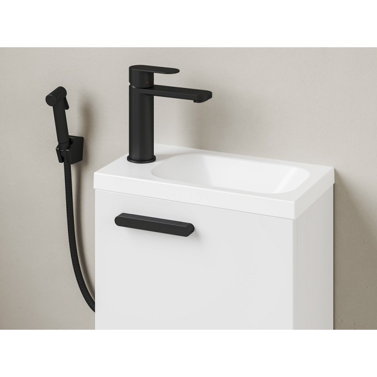 Izlietnes maisītājs ar bidetta rokas dušu Ravak Chrome II CR 112.20BL, melns matēts