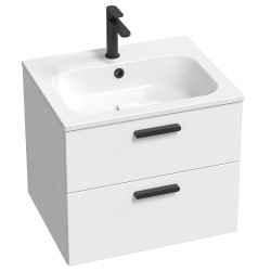 Vannas istabas skapītis ar izlietni RAVAK SD 600 Chrome II, balts/melns