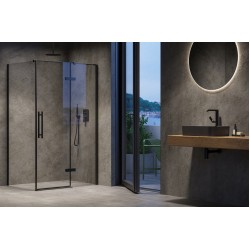 Dušas stūra komplekts kvadrātveida RAVAK COOL COSD2+COPS 100x100 cm, melns