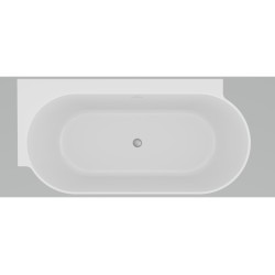 Brīvi stāvoša vanna Ravak FREEDOM Corner II TEC 175x86 L cm, balta, noteces vāks hroms