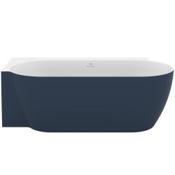 Brīvi stāvoša vanna Ravak FREEDOM Corner II TEC 175x86 L cm, tumši zils/balts, noteces vāks balts
